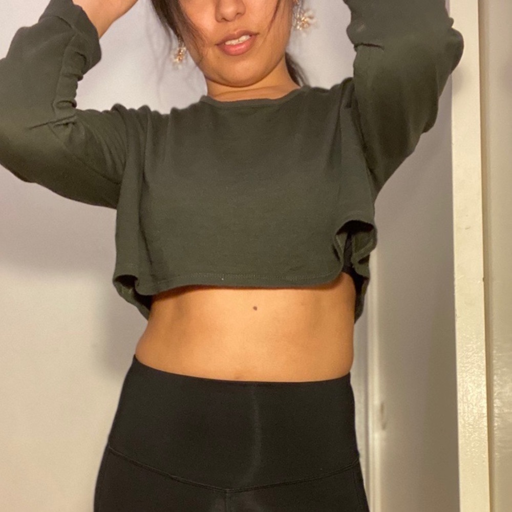Olive Green Crop Top
